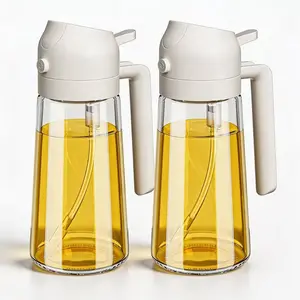 2-in-1 Olive Oil Sprayer, Glass Bottle Oil Dispenser, Easy to Use, Suitable for Various Cooking