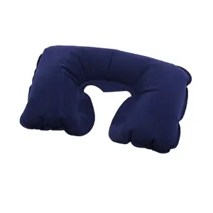 Unique Bargains 3 in 1 Dark Blue Travel Sleep Set Neck Inflatable Pillow Shade Eye Mask Earplugs