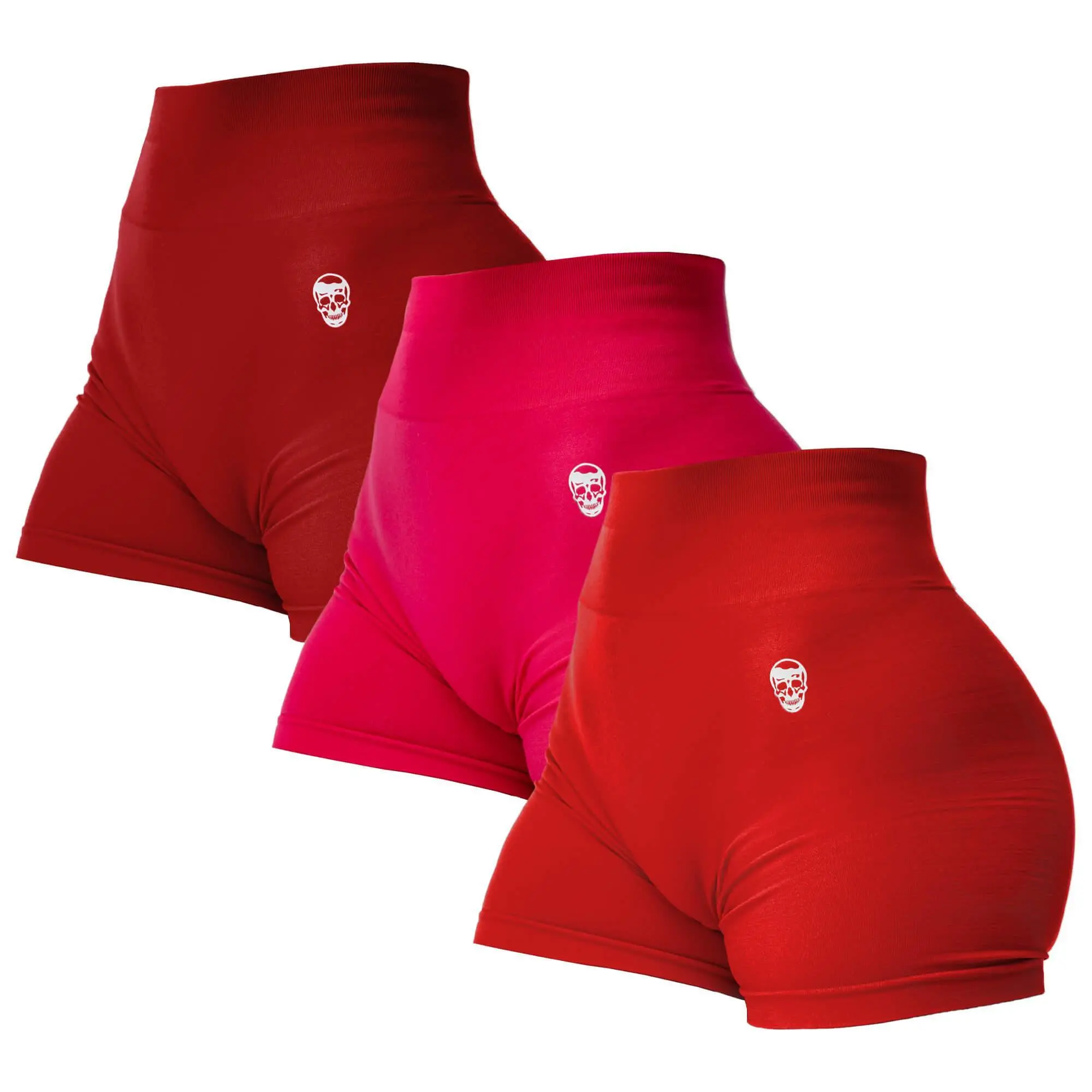 Gymreapers Women's 3-Pack Infinity Seamless Scrunch Athletic Shorts, High Waistband, Moisture-Wicking, Breathable, Diamond Gusset Crotch, No Front Seam, Squat-Proof, Compression Fit, Stretch, Anti-Chafe Athleisure Sports Shorts for Gym Yoga Training