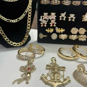 Prendas seleccionadas en live Gold Plated Jewelry Set with Rhinestones and Charms for Women