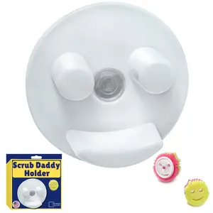 Smiley Face Sponge Holder with Suction Cup - Durable Dishwasher Safe for Clean and Dry Sponge Use by Storage Theory