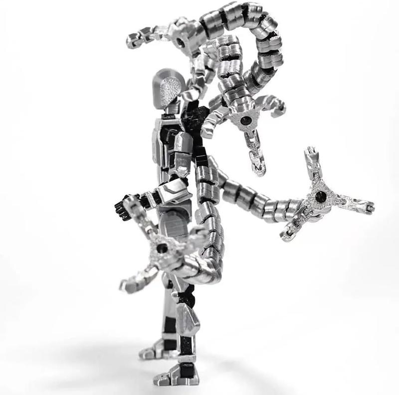 2 Pcs T13 Assembly Completed 3D Action Figure Set 3D Printed Multi-Jointed, Titan 13 Action Figures, Multi-Articular Lucky Mobile Robot Nova,Desktop Decorations for Game Lovers Toys