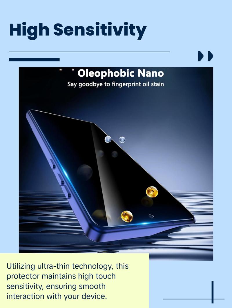 2 Pack Privacy Screen Protector for Motorola Moto G Stylus 5G 2025, Tempered Glass with Anti-Spy Feature, Sensitive Touch, Anti-Fingerprint, Easy Installation, No Bubbles, Case-Friendly Protection Crystal