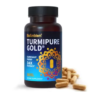 BioEmblem Turmipure Gold - Clinically Studied 24x Better Absorption Turmeric Curcumin Supplement for Joint Support & Inflammation Relief