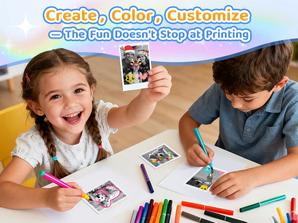 Instant Print Camera for Kids, Birthday Gifts for Girls Boys, HD Digital Video Cameras for Toddler, Portable Toy for 4 5 6 7 8 9 10 Year Old Girl with 32GB SD Card-Purple