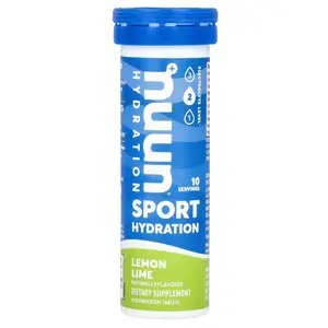 Nuun Sport Hydration, Effervescent Electrolyte Drink, Lemon Lime, 10 Tablets