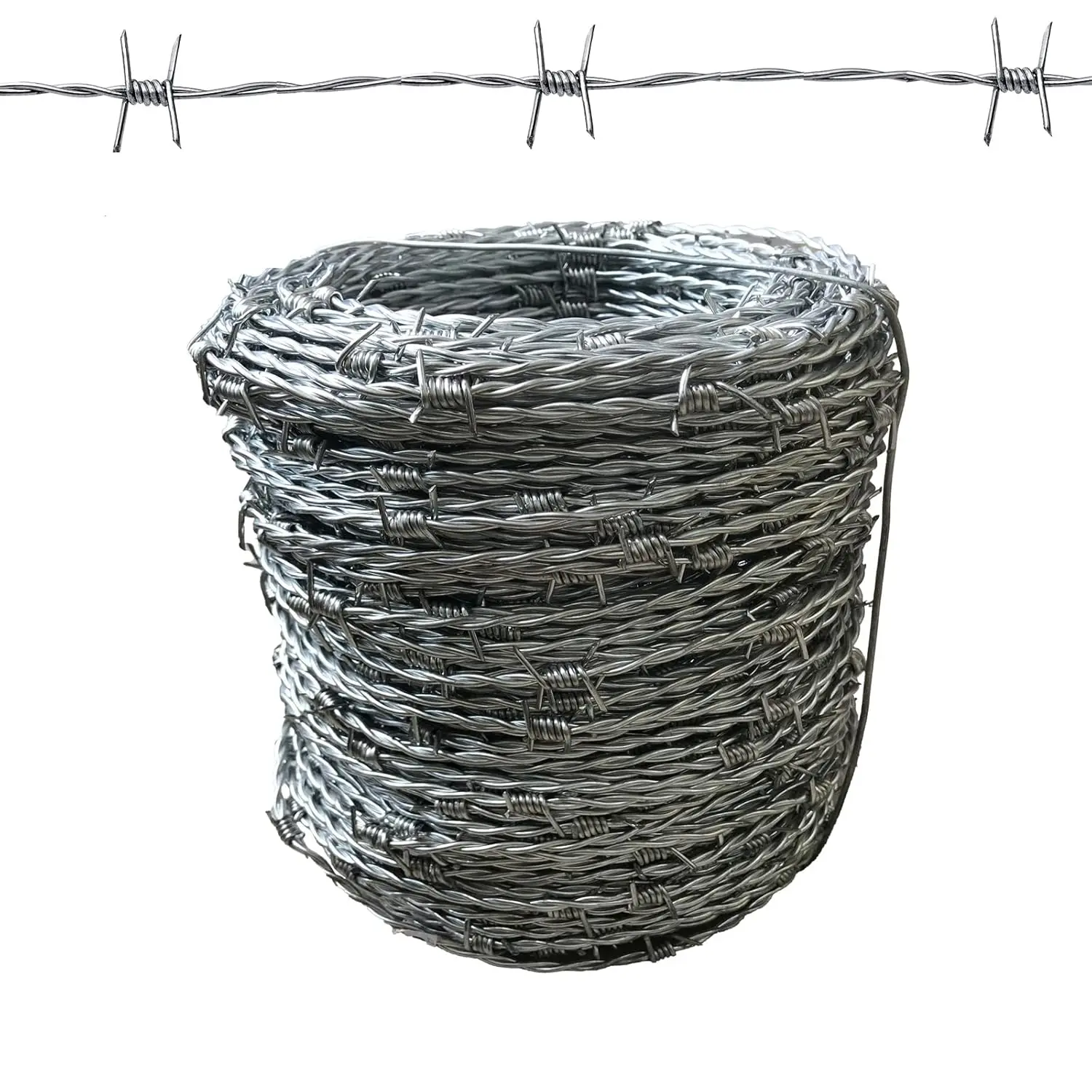 328FT (100m) 16 Gauge 4 Point Barbed Wire Fence, Silver Steel,  for Fencing, Crafts, and Critter Deterrent
