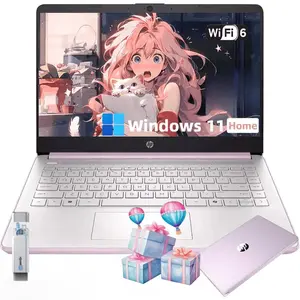 HP 2025 14" Ultra-Light Laptop | Intel Quad-Core | 8GB RAM 128GB UFS | Windows 11 Home | Honey Lavender | Student Business PC With Bundle Accessory