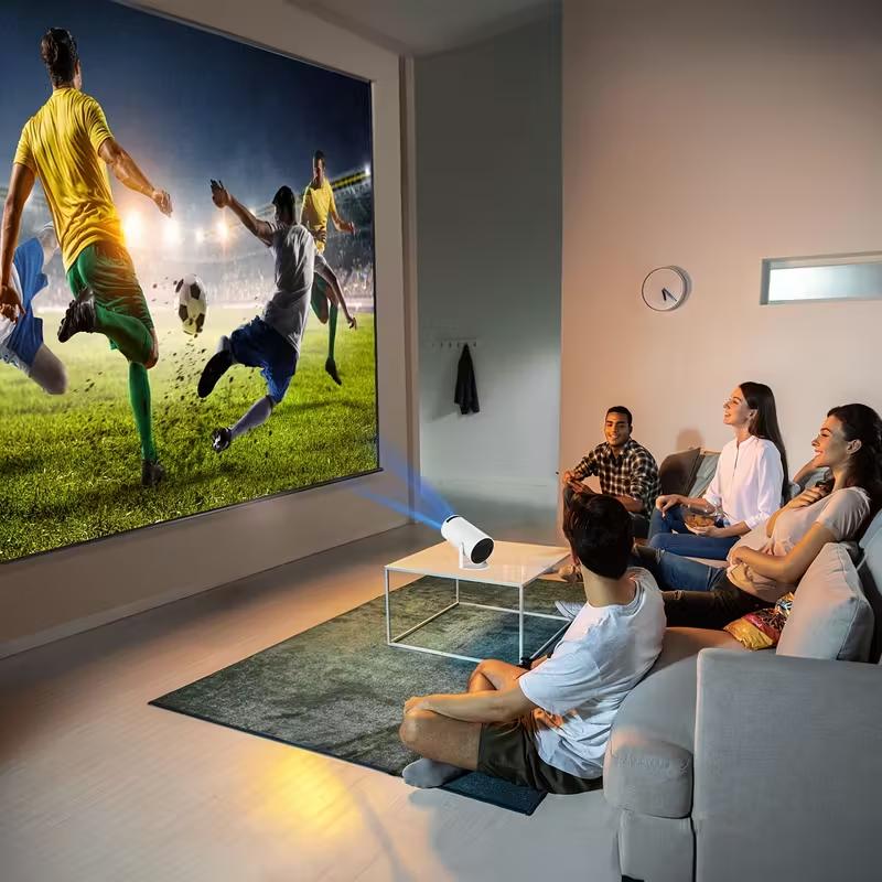 Portable Projector 2.4/5G WiFi 360° HD LED 200 InchScreen Built-in Speaker Multifunctional Projector forHome Cinema and Outdoor Use