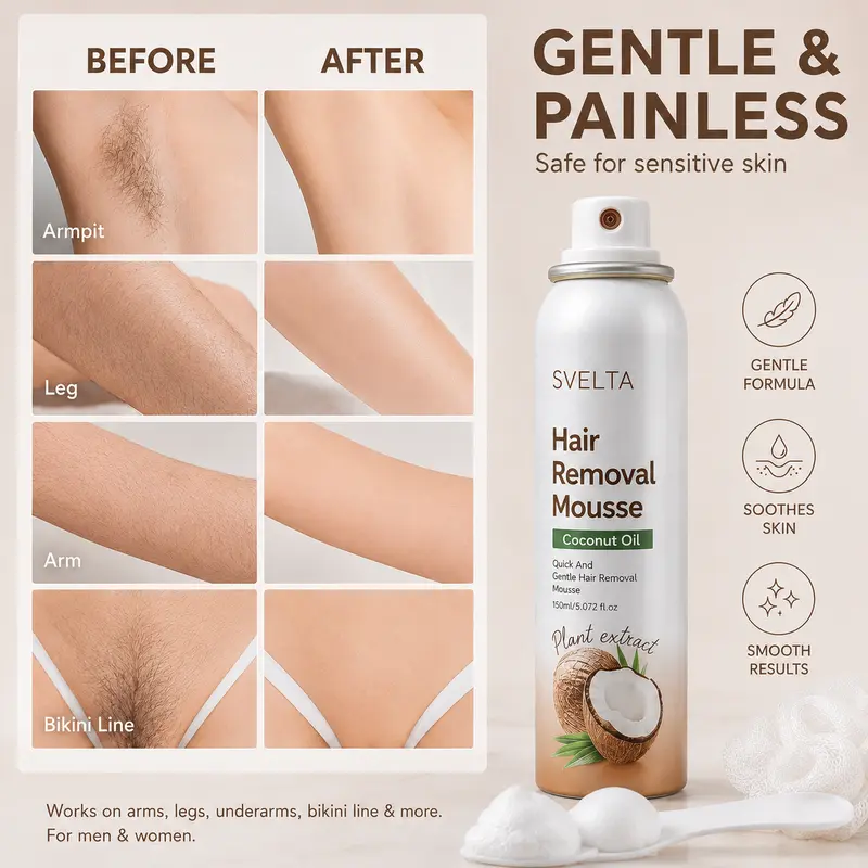 Original SVELTA seller illustration showing body hair removal examples