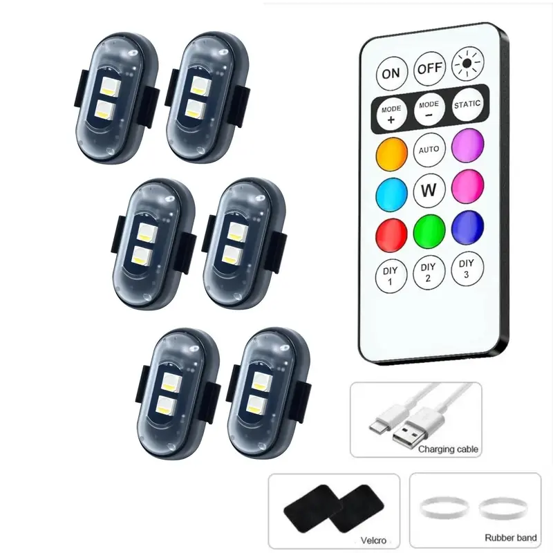 RGB Led Aircraft Strobe lights Motorcycle Lights LED Flash Position Wireless Light Aircraft Airplane Helicopter Warning Lights