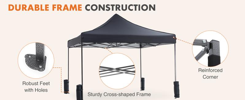 Tent 10x10 Pop Up Canopy Heavy Duty Canopy Tents for Parties Backyard Waterproof Portable Tent Pop Up Shade Canopy with Sand Bags