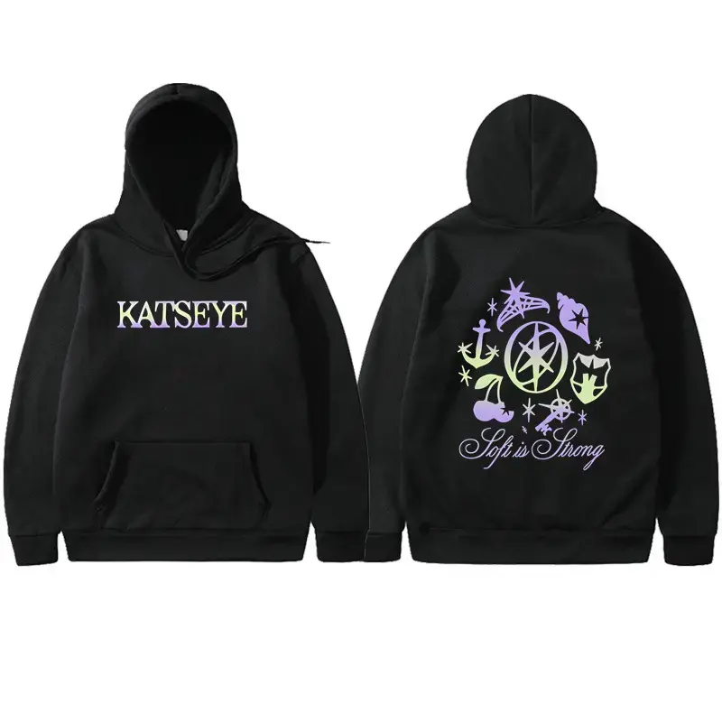 Katseye 2025 Tour Original Unisex Hoodie - Oversize Loose-Fit Long-Sleeve Pullover Tops, Comfortable Fashion Cargo Printed Streetwear with Statement Style for Outdoor Everyday Wear