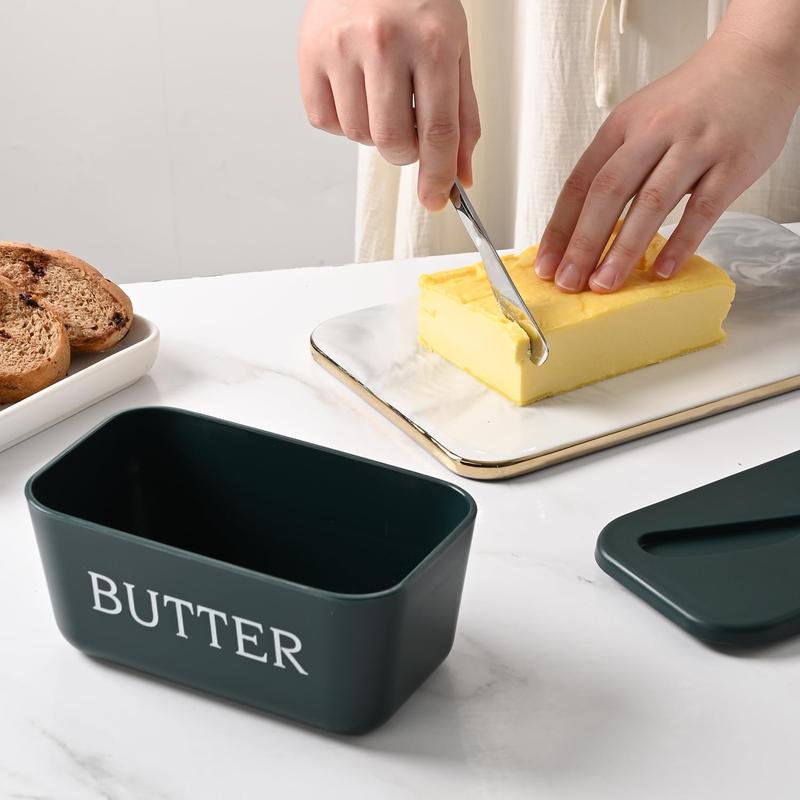 Large Butter Dish With Lid And Knife,Food Grade Plastic Large Butter ...
