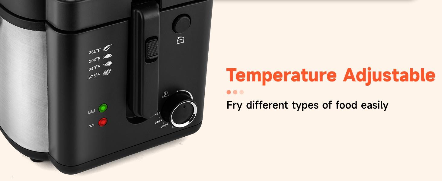 Pukomc 1.5L/2.5L Electric Deep Fryer – Fast Heating, Cool-Touch Exterior, Nonstick Basket, Easy Clean, Oil Capacity for Home Use