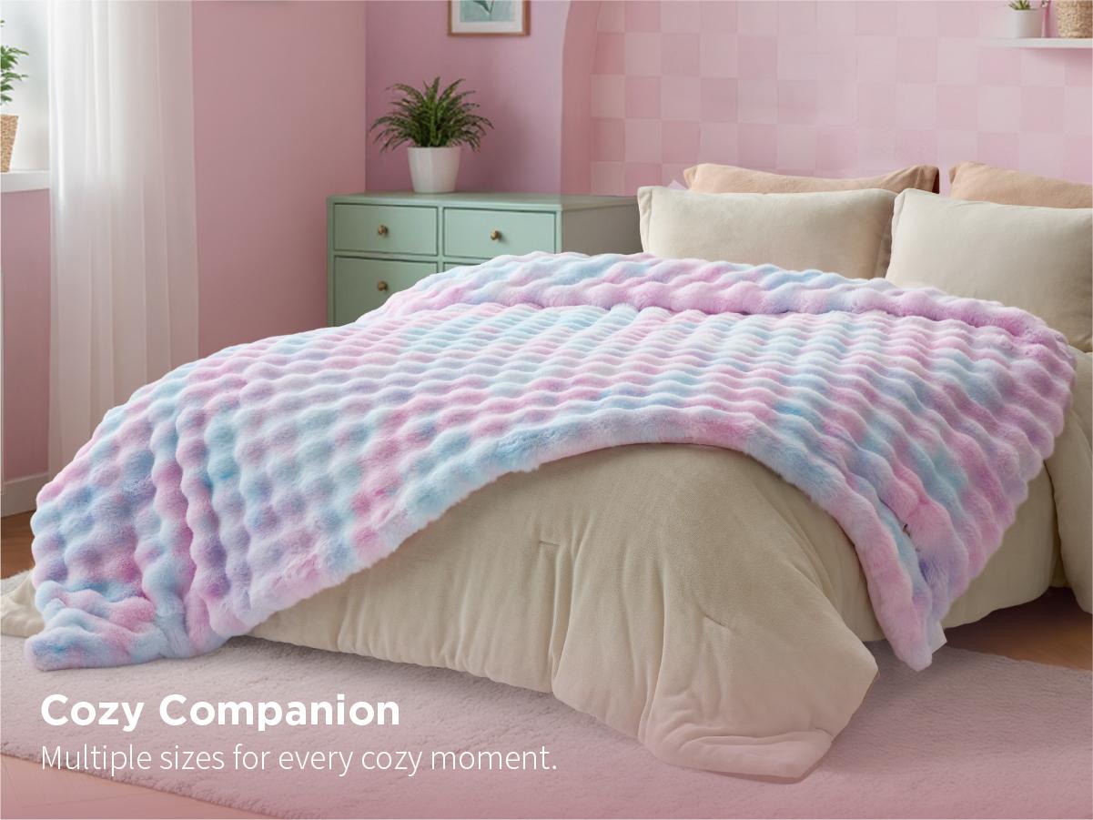 【Spring Glow Up】Bedsure Weighted Faux Rabbit Fur , Soft Fluffy Fuzzy  Cozy Plush Sherpa Fleece  Blanket, Thick Warm  Blanket Gifts for Women,The  Blanket  For Stress & Anxiety,Soft  Warm ComforterComforter