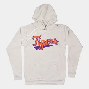Retro Clemson Tigers Baseball Script Hoodie, Game Day Ready Shirt, Show Your CT Love, Baseball Fans, Trending Us Streetwear, Viral on Tiktok Menswear Long Sleeve Casual Pullover