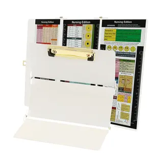 Christmas Gift Aluminum Pocket Foldable Clipboard Nursing Edition with Cheat Charts for Daily Use in Nursing Healthcare Professionals Document Organizer Portable Office Supplies