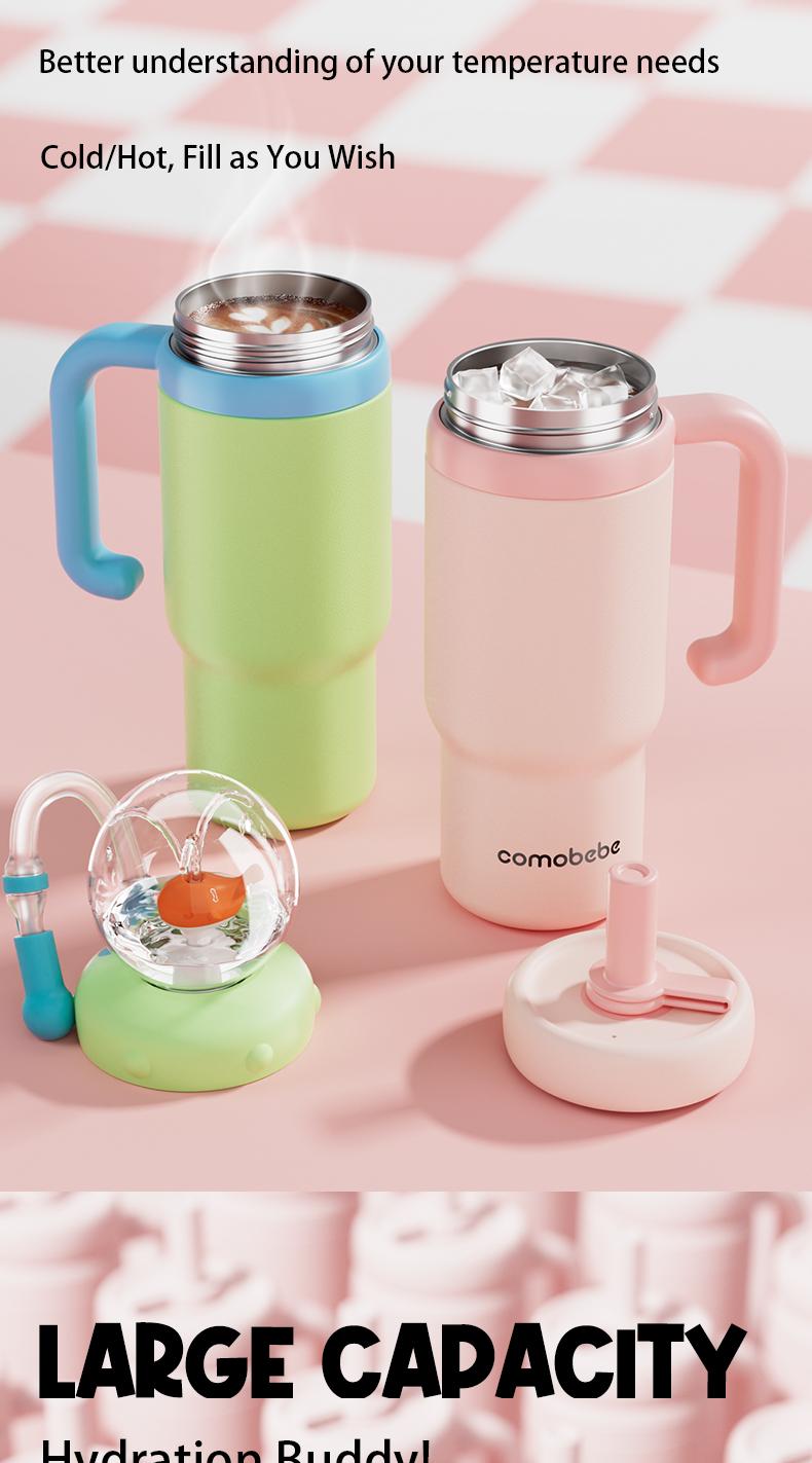 【COMOBEBE】24oz Stainless Steel Whale Fountain Tumbler – Spill-Proof, Dual Lids, Durable Handle, Dishwasher Safe, Cute and Fun for Kids & Adults 【COMOBEBE】24oz Stainless Steel Whale Fountain Tumbler – Spill-Proof, Dual Lids, Durable Handle, Dishwasher Safe, Cute and Fun for Kids & Adults