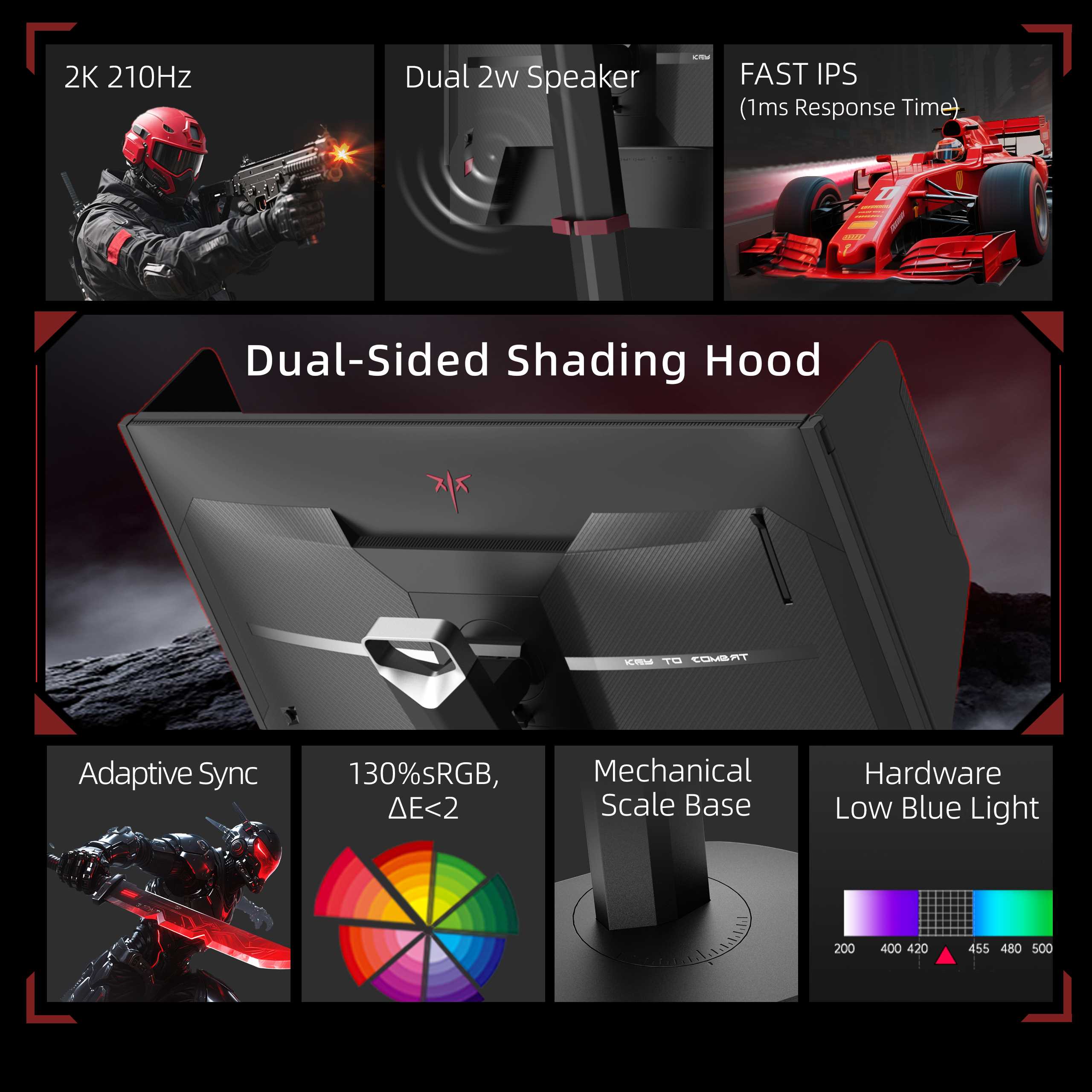 KTC 27" 2K 200Hz 27M1 Monitor, 2560x1440P OC 210Hz Fast IPS Gaming with Shielding Hood Dual 2W Speakers VESA Mount Tilt Swivel Pivot Height Adjustment 3-Year Warranty KTC 27" 2K 200Hz 27M1 Monitor, 2560x1440P OC 210Hz Fast IPS Gaming with Shielding Hood Dual 2W Speakers VESA Mount Tilt Swivel Pivot Height Adjustment 3-Year Warranty