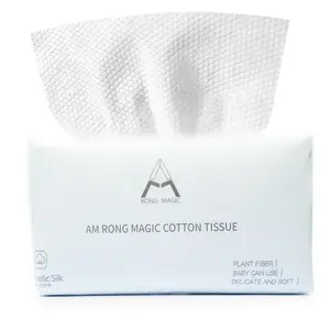 Cotton Facial Dry Wipes 100 Count, Deeply Cleansing Disposable Face Towel Cotton Tissue, Multi-Purpose for Skin Care, Facial Tissue for Cleansing, Skincare and Makeup Remover
