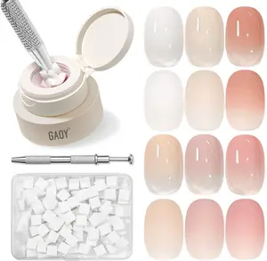 GAOY Cushion Ombre Painting Gel Kit, 6 Colors Gradient Patting Gel Polish with Sponges and Grabber Tool, for Ombre Nails Aura Blush Blend Nail Art Home & Salon Use, Pigmented No Wipe, Cherry Blossom