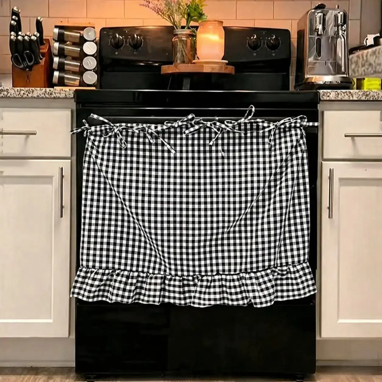 2-Pack Handmade Farmhouse Style Household Appliance Cover Set, Lightweight Heat-Resistant Kitchen Accessory, Easy-Install Decor for Oven, Washer & Dishwasher, Ideal for Home Cooking Use, Cleaning
