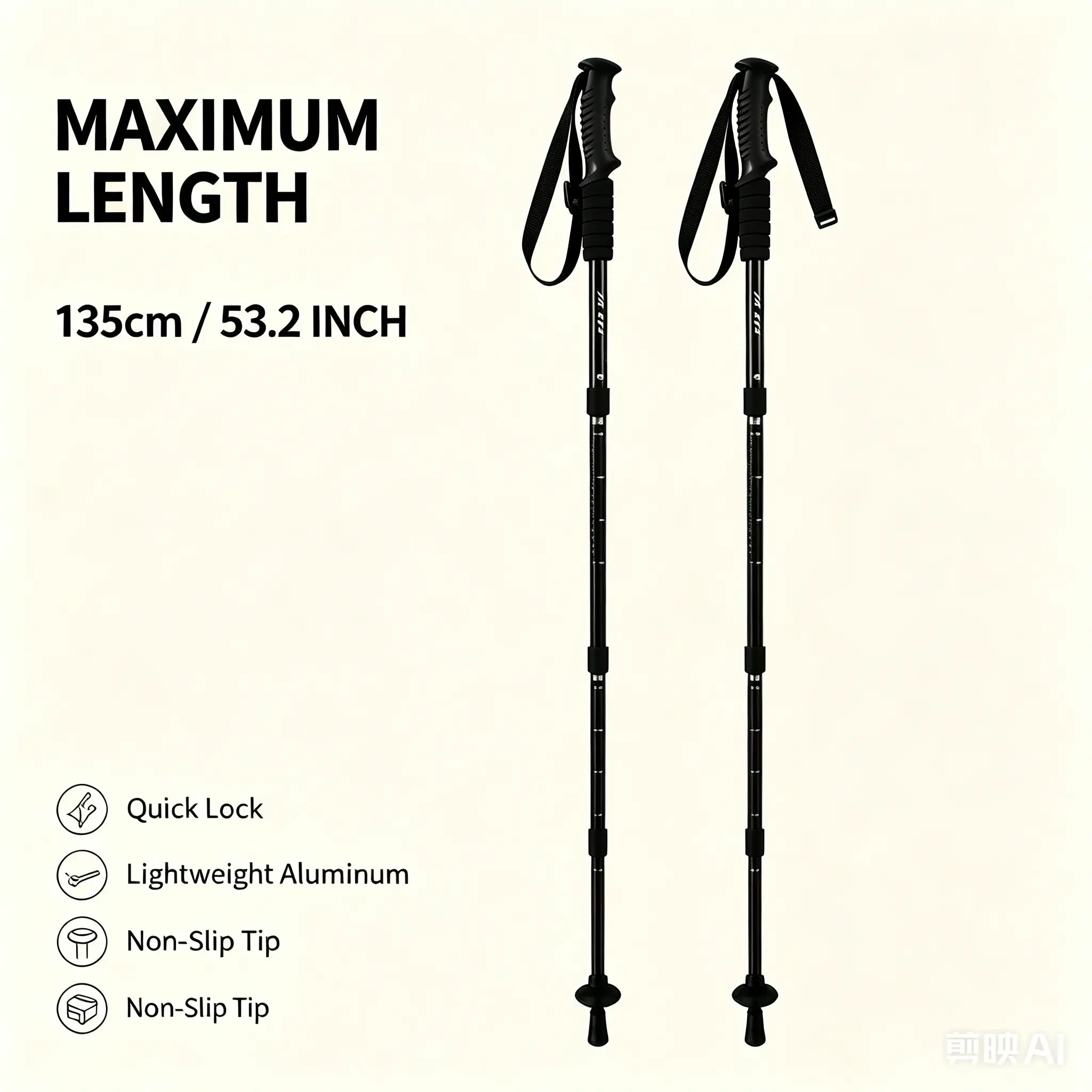 Unisex Trekking Pole, Collapsible Aluminum Alloy Walking Stick - Lightweight, Adjustable & Anti-Slip for Hiking, Mountaineering & Travel, Collapsible Alloy Stick, Walking Sticks