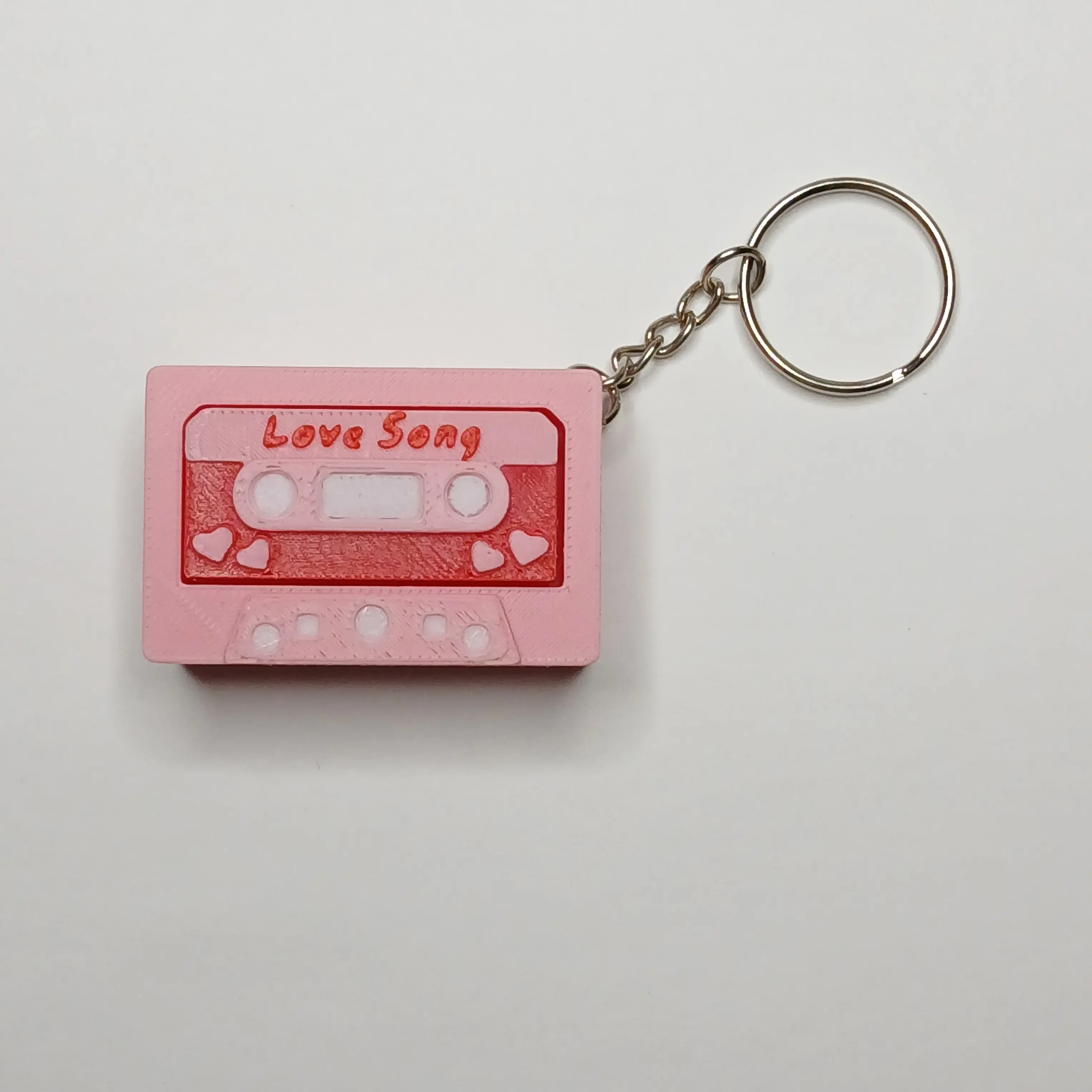 Retro 3D Printed Love Song Cassette Clicker Keychain, Fashion Accessory for Daily Use