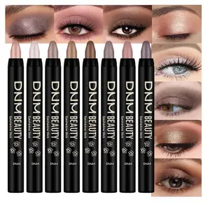 8Pcs Cream Eye Shadow Brightener Stick Makeup Set, Champagne Pearl Taupe Bronze Cocoa Stone Putty Smoky Amethyst Shimmer Matte Eyeshadow Eyeliner Pencil Applicator Stick Palette Makeup for Older Women