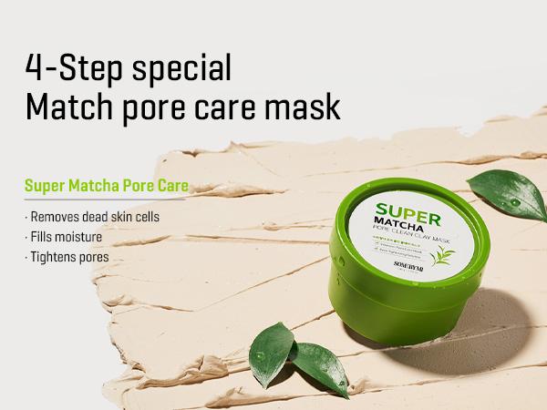 Super Matcha Pore Clean Clay Mask - Mud Mask for Blackhead Absorption, Skin Moisturizing with Sebum and Pore Care - Korean Skin Care