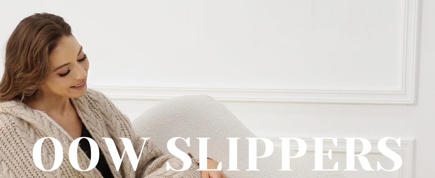 OOW Fuzzy House Slippers for Women with Memory Foam Comfy Bedroom Fluffy Western Cowgirl Boot Slippers Indoor Outdoor Square Toe