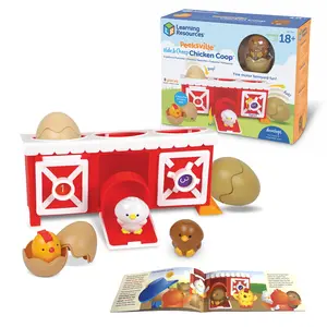 Learning Resources Peeksville Hide & Cheep Chicken Coop - Sensory Fine Motor Skills Toy for Toddlers, Surprise Peekaboo Farm Animal Play with 3 Baby Chicks, Preschool Learning Playset