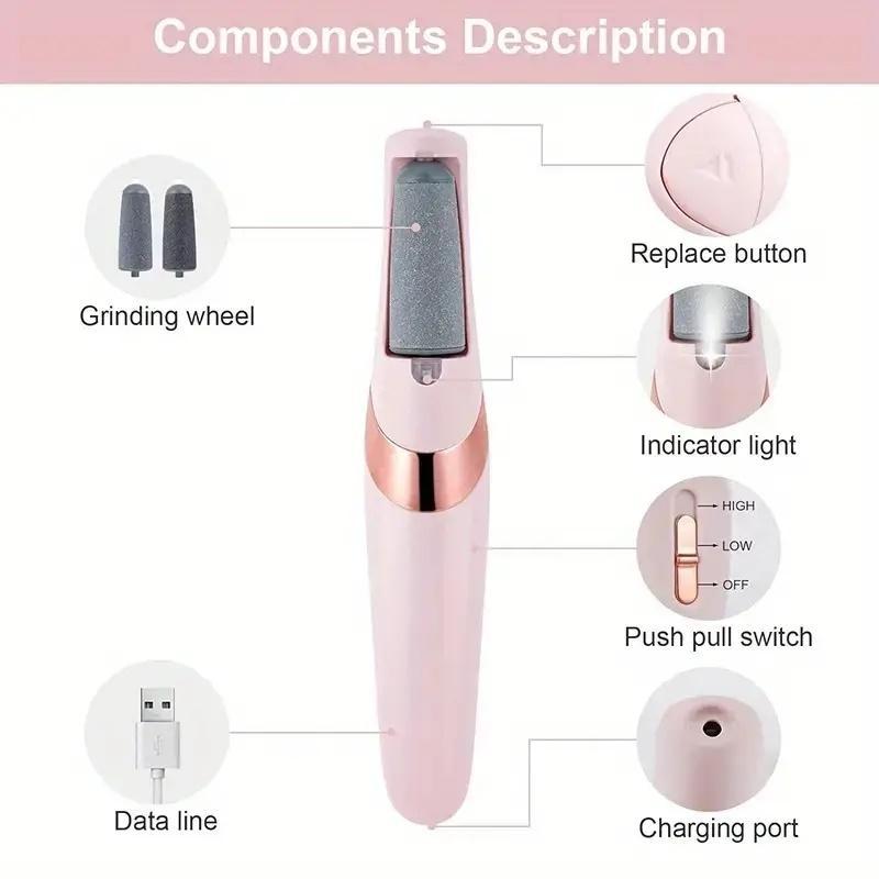 Rechargeable Electric Callus Remover, Foot Callus Removal And Cleaning Kit, Home Portable Foot Care Tool Foot Polisher, Home And Travel Dual-Purpose, Gift
