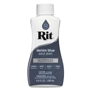 Rit Denim Blue 8 oz Liquid Fabric Dye for Clothing Décor & Crafts