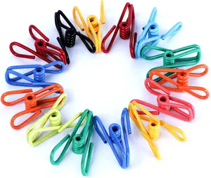 30 Pack Assorted Chip Bag Clips Utility - PVC 2 Inch Coated Colorful Sealer for Sealing Food - Paper Holder, Clothesline Clip for Laundry Hanging, Kitchen Bags, Multipurpose Clothes Pins