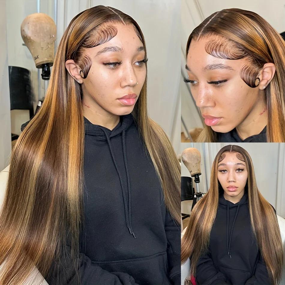 13x6 Highlight Deep Wave Lace Front Wigs Human Hair Deep  display picture 2