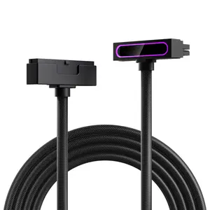 AsiaHorse Hydrus-24PIN PC PSU Extension, ATX 24PIN Motherboard Power Extension 90° Right Angle Design, 650W Power Supply, Perfect for PC Case Management & DIY Enthusiasts (Black, 24Pin-ARGB)