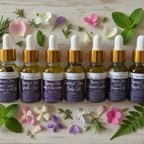 7 piece hair growth oil Sample Set hair tonic aryuvedic hair loss remedy