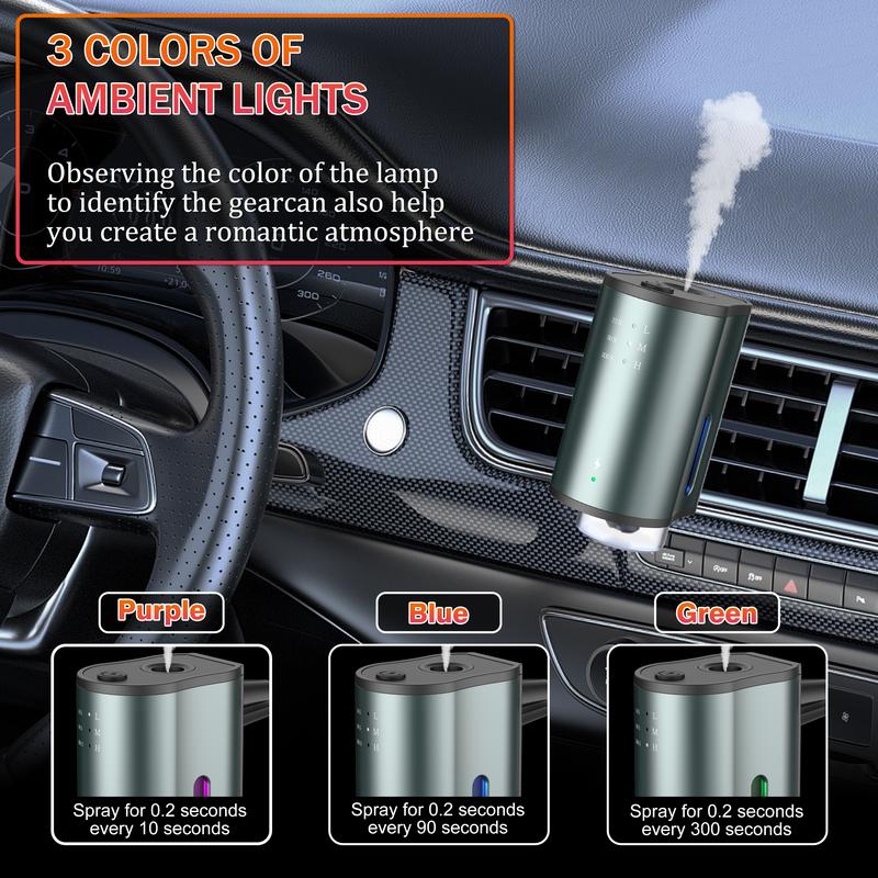 Smart Car Air Freshener with Three Scent Intensity Levels, Portable Waterless Diffuser, Aromatherapy with 3*10ML Natural Perfumes,Random Shipment of Polygon and Circle Shapes