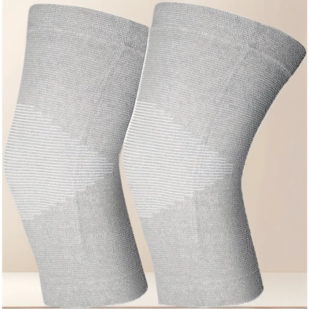 Bamboo Knee Sleeve for Knee Pain - One Pair Compression Bamboo Knee Sleeves for Women Knee Pain Knee Sleeves Plus Size (Gray, Large)
