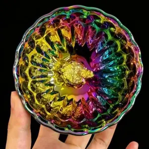 Rainbow Jianzhan Tea Cup Master's Gilded Golden Lotus Cup Full Colour Naked Tea Bowl