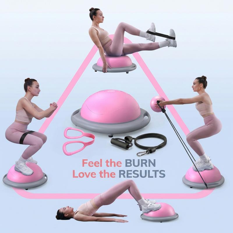 YAGUD Balance Ball Exercise Trainer, Home Gym Equipment w/ Guided Workouts & Pump, 26", Inflatable Fitness Platform for Strength Training, Standing, Balancing, and Core Workout