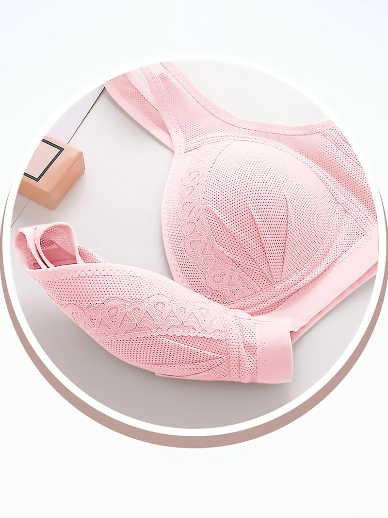 1/3/6PCS Women's Push-Up Jacquard Bra Front Closure Bras Posture Full Coverage Underwire Unlined Seamless Bra for Daily Wear All Seasons, Push bra,Womenswear, Unlined Bra, Wireless Underwear Bras