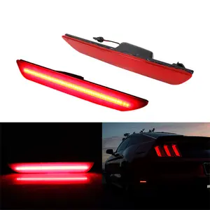 2PCS Red LED Rear Side Marker Signal Light Kit For Ford Mustang 2015 2016 2017 2018 2019 2020 2021 2022 2023 Replace OEM # FR3Z-15A201-A, FR3Z-15A101-A, FR3Z15A201A, FR3Z15A101A