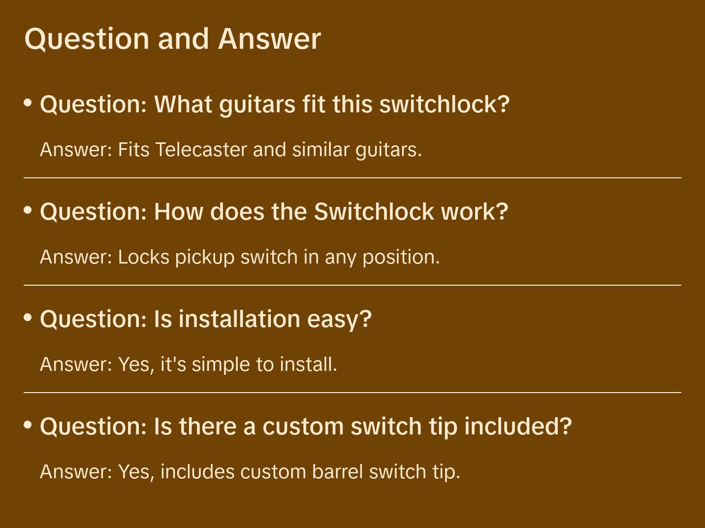 T-Style Switchlock (Telecaster)