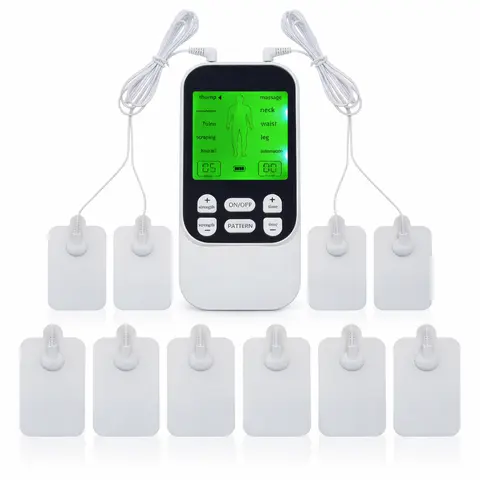 Compact Rechargeable Muscle Massage Unit - 10 Modes, Dual Channel, 30 Intensity Levels, 10 Pads, Neck Use, Muscle Recovery Aid, Smart Wearable Accessory, Self Care Gadget, Men's Health Device, Gift for Him