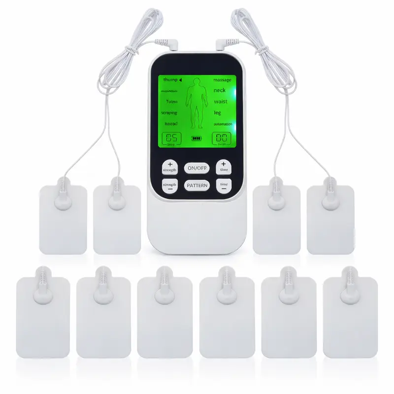 Compact Rechargeable Muscle Massage Unit - 10 Modes, Dual Channel, 30 Intensity Levels, 10 Pads, Neck Use, Muscle Recovery Aid, Smart Wearable Accessory, Self Care Gadget, Men's Health Device, Gift for Him