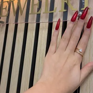 Anillo semi-abierto de piedra clear, plata 925