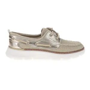 Easy Spirit Womens Charter Metallic Slip On Boat Sneakers Shoes Casual - Beige, Gold